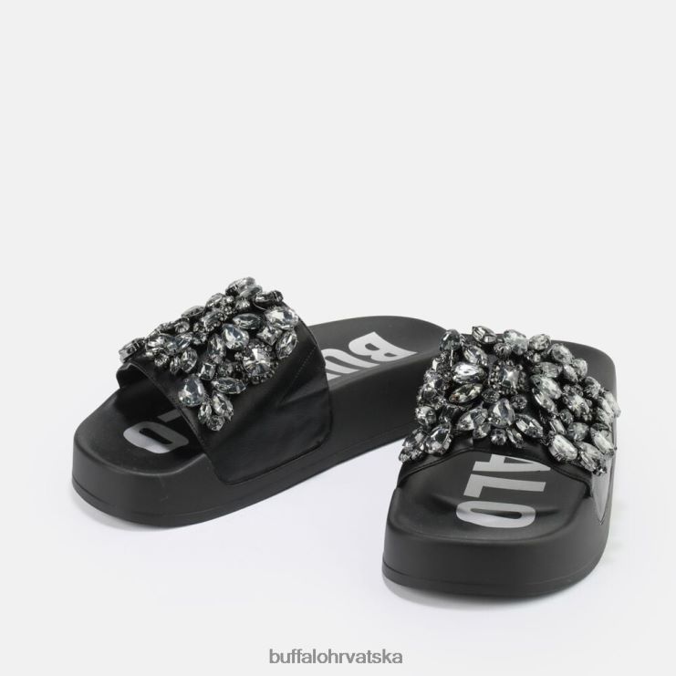 crno Buffalo sky diamond platform slide vegan |slajdova TDD6T109
